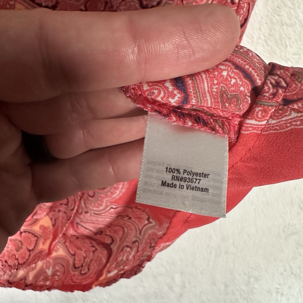 a.n.a. Paisley Peplum Blouse XL Red Boho Romantic Cottagecore Lightweight Top - Picture 6 of 10